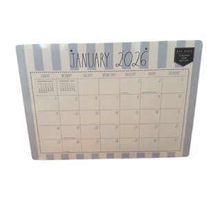 Rae Dunn Desk Blotter Planner Calendar 12 Month Calendar January-Dec.2026 19x14”